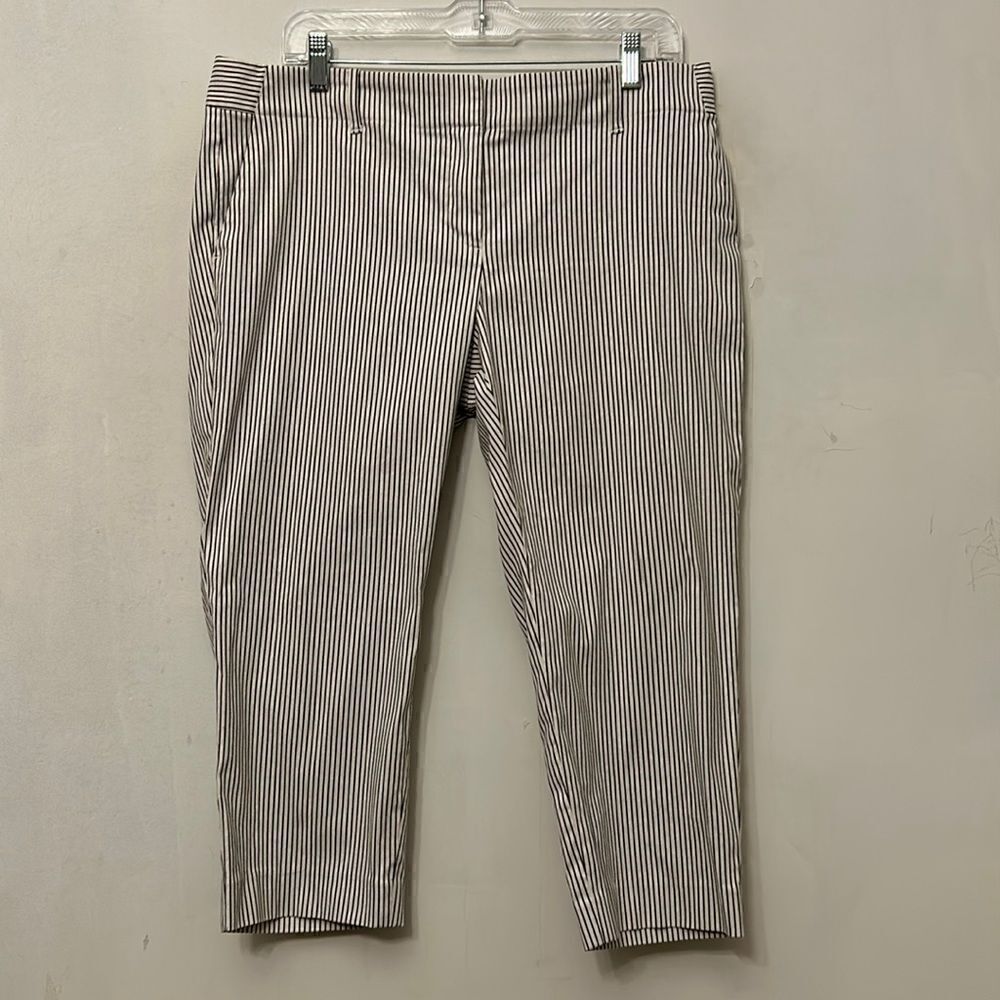 Ann Taylor striped black white cropped pants Size 12P